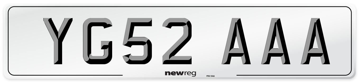 YG52 AAA Number Plate from New Reg